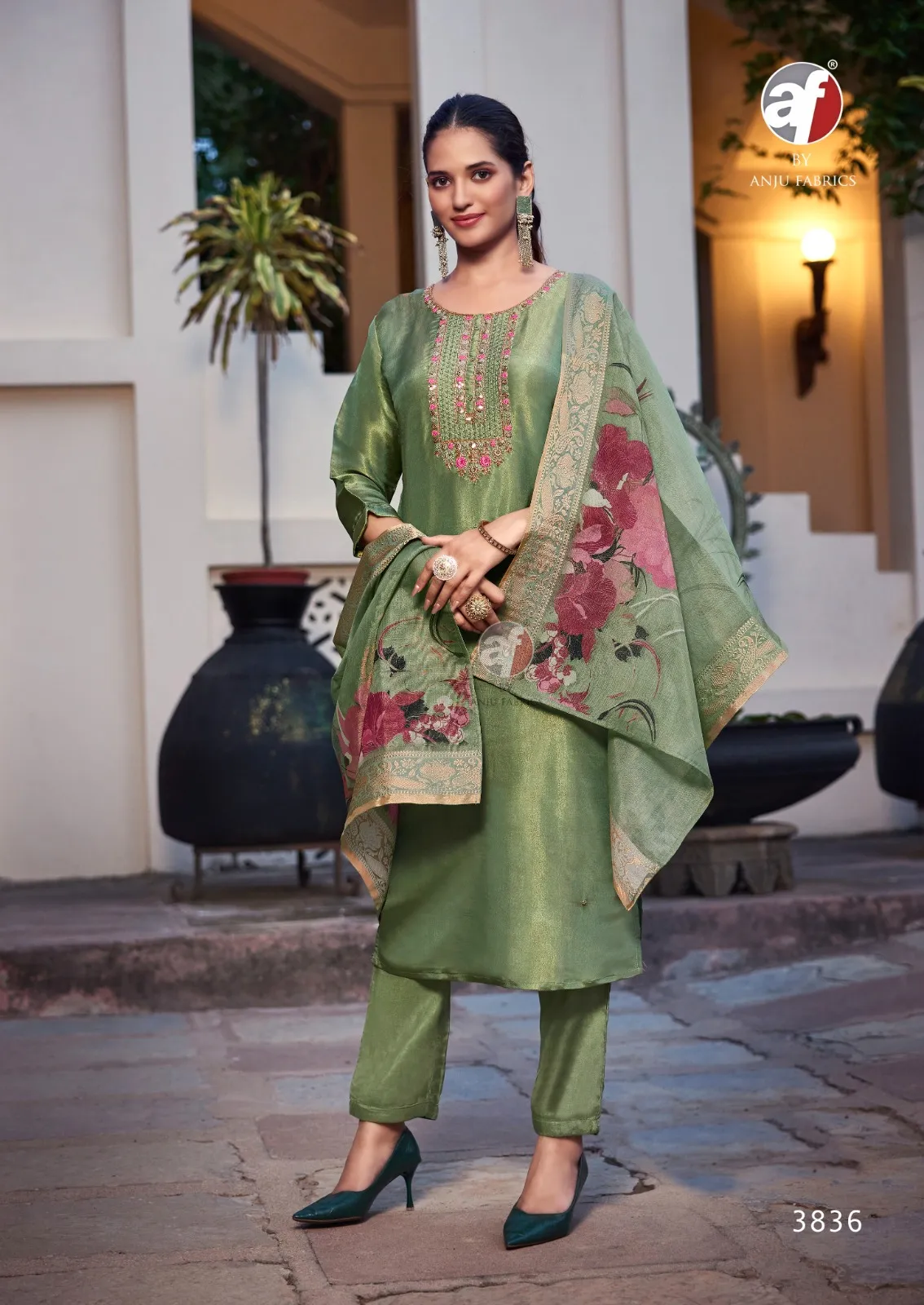 Anju Fabric Silk Affair Vol 4 Tissue Shimmer Wholesale Readymade Salwar Suit Collection — Wholesale Readymade Suit, Anju fabric wholesale from Surat - Gallery Image 2