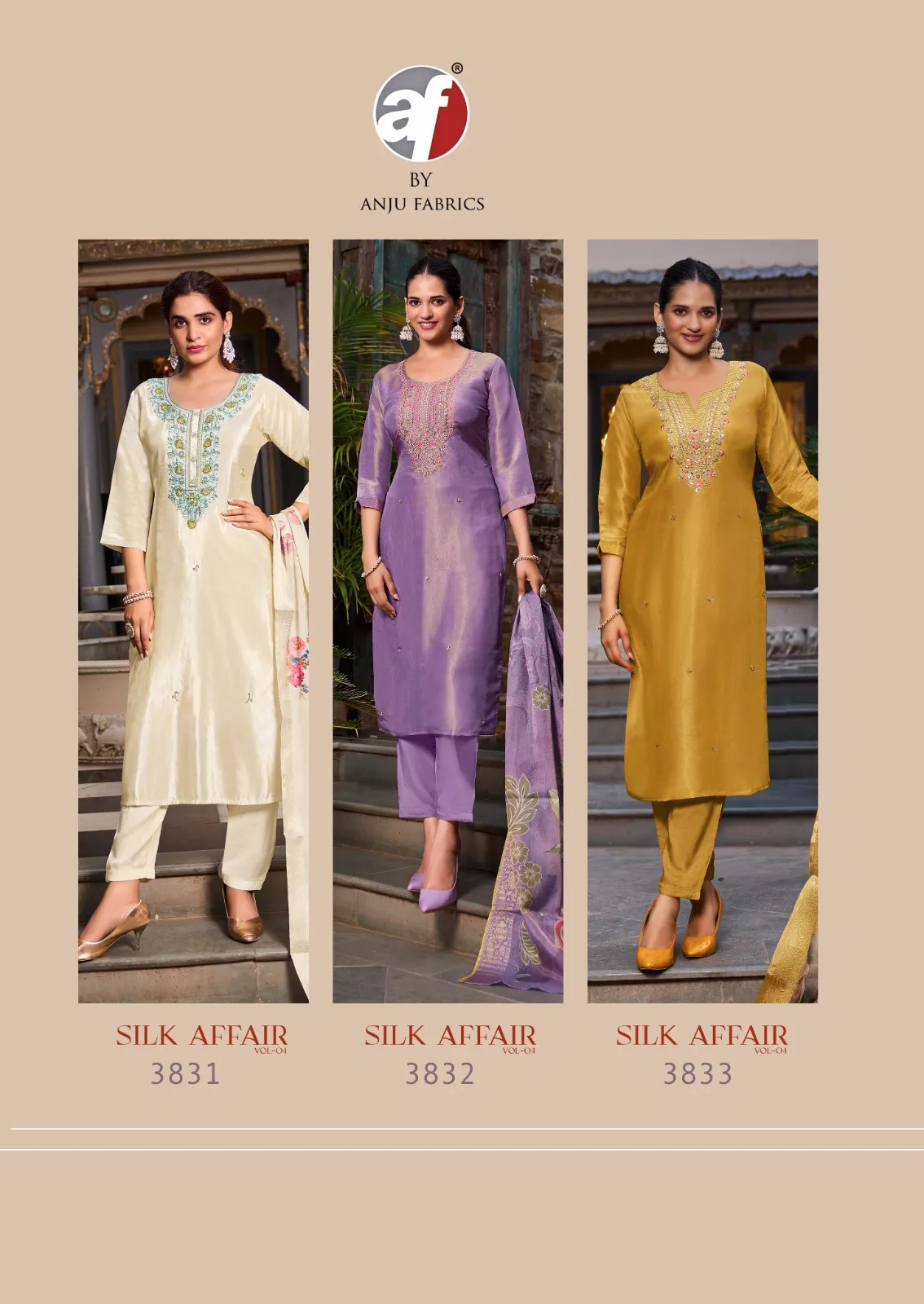 Anju Fabric Silk Affair Vol 4 Tissue Shimmer Wholesale Readymade Salwar Suit Collection — Wholesale Readymade Suit, Anju fabric wholesale from Surat - Gallery Image 5