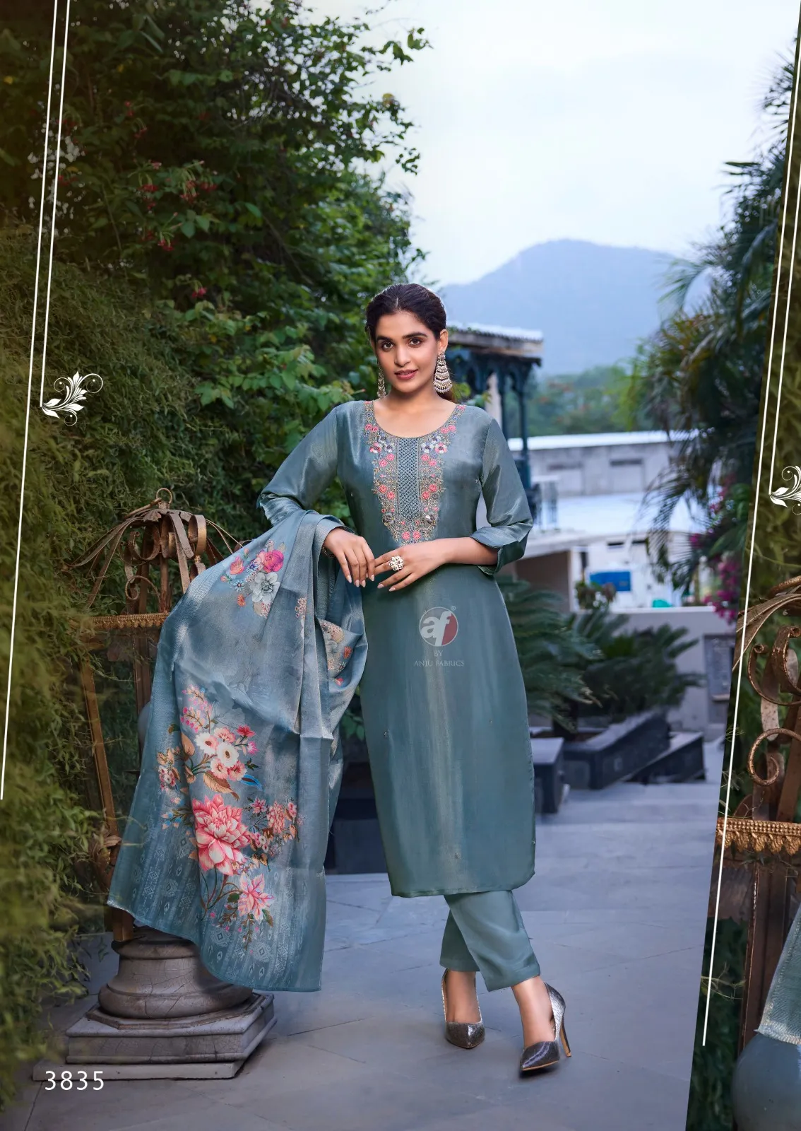 Anju Fabric Silk Affair Vol 4 Tissue Shimmer Wholesale Readymade Salwar Suit Collection — Wholesale Readymade Suit, Anju fabric wholesale from Surat - Gallery Image 6