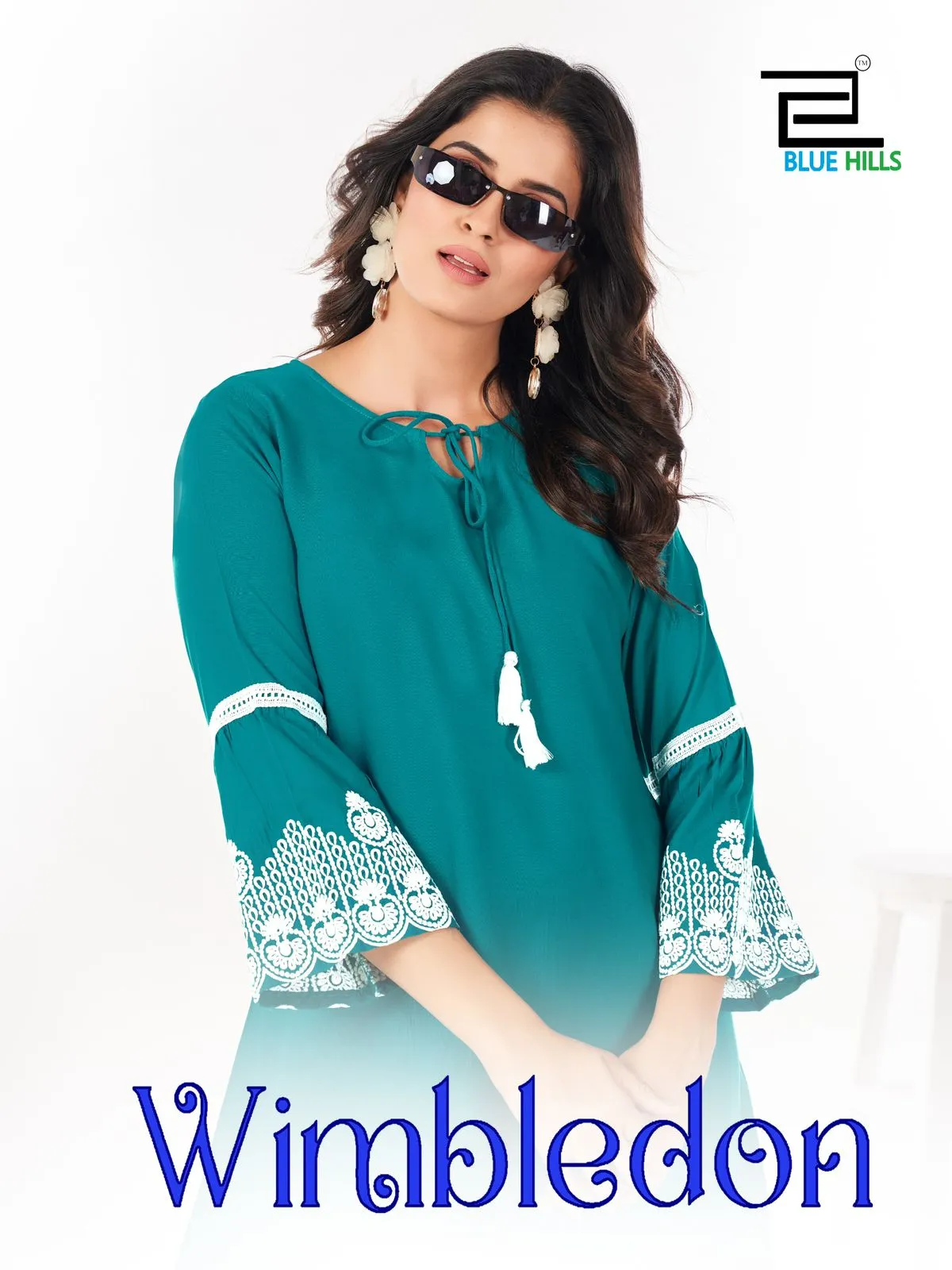 Blue Hills Wimbledon Rayon Fancy Kurti Collection — Wholesale Anarkali Kurti, Blue Hills wholesale from Surat — view 1