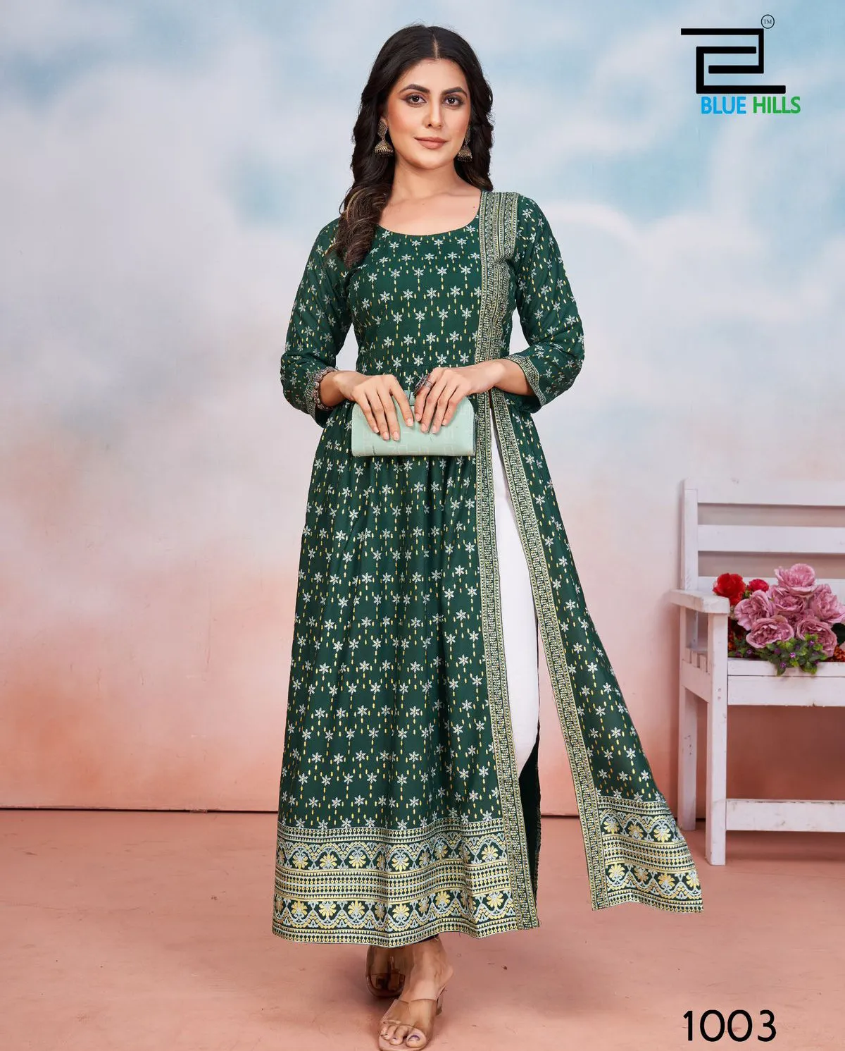 Blue Hils Tauba Tauba Rayon 14Kg Long Kurtis Collection