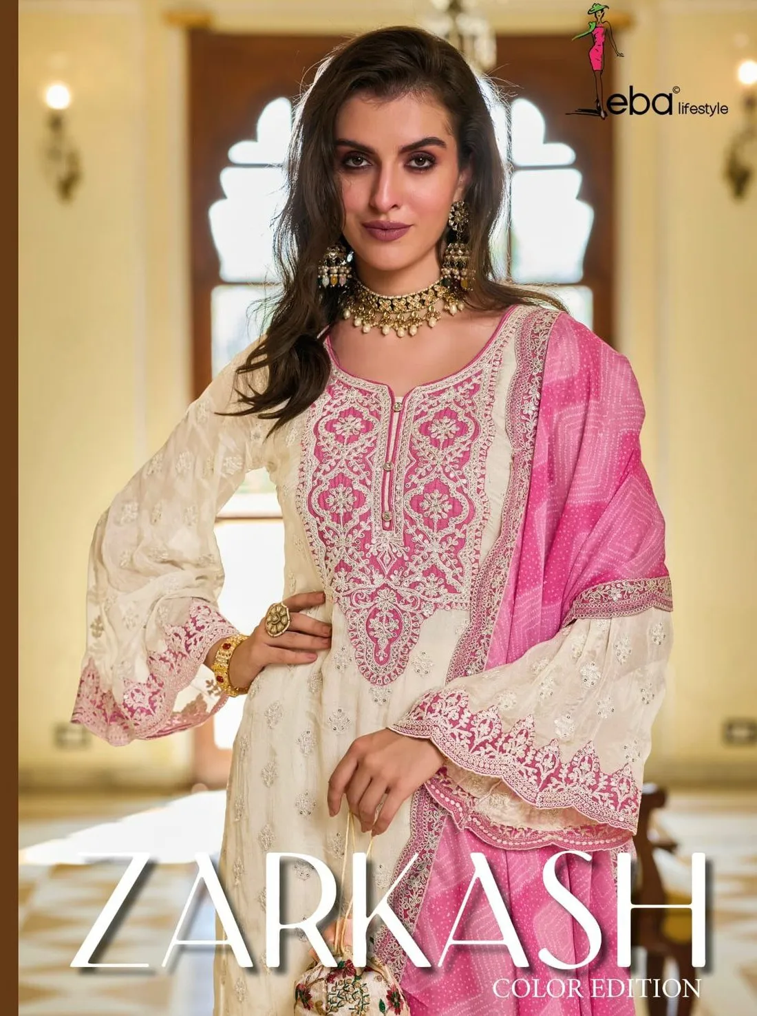 Eba Lifestyle Zarkash Color Edition Heacy Chinon Readymade Salwar Suit Collection