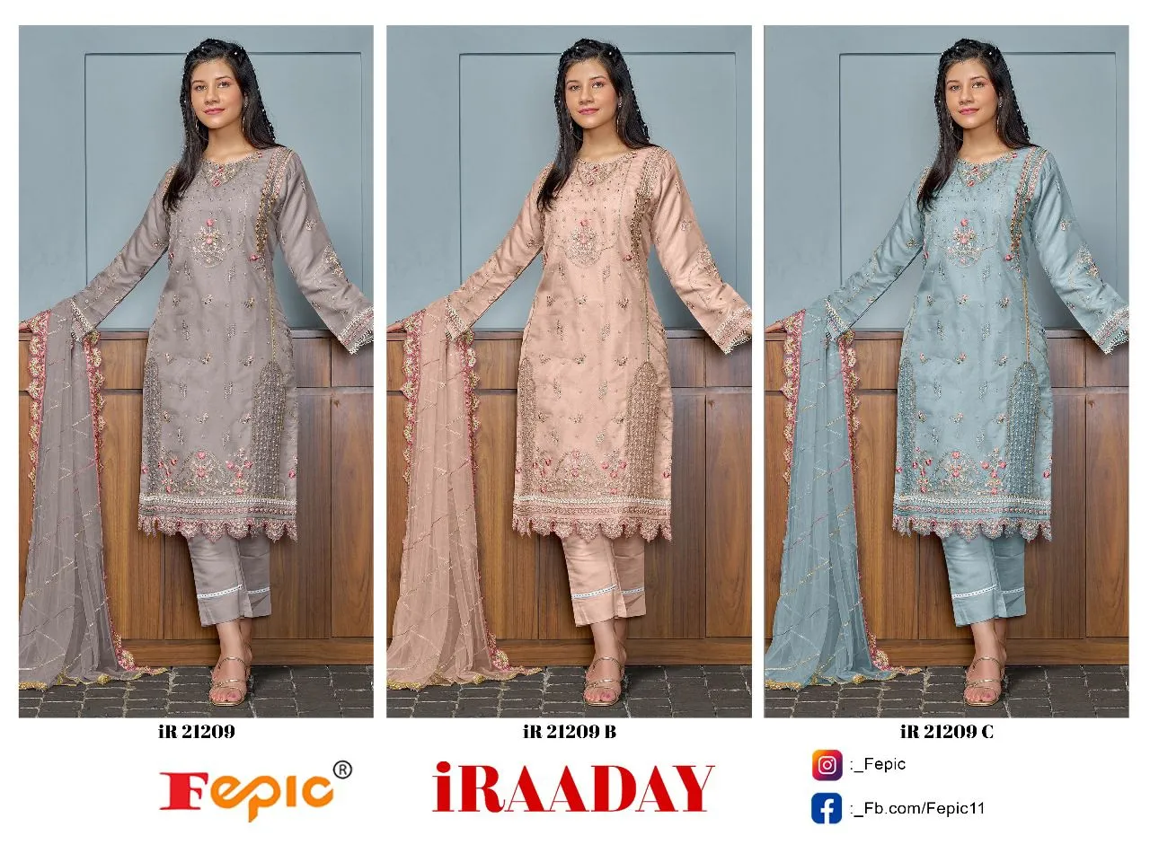 Fepic iR 21209 ABC Organza Pakistani Salwar Suit Collection — Wholesale Readymade Suit, Fepic wholesale from Surat — view 2