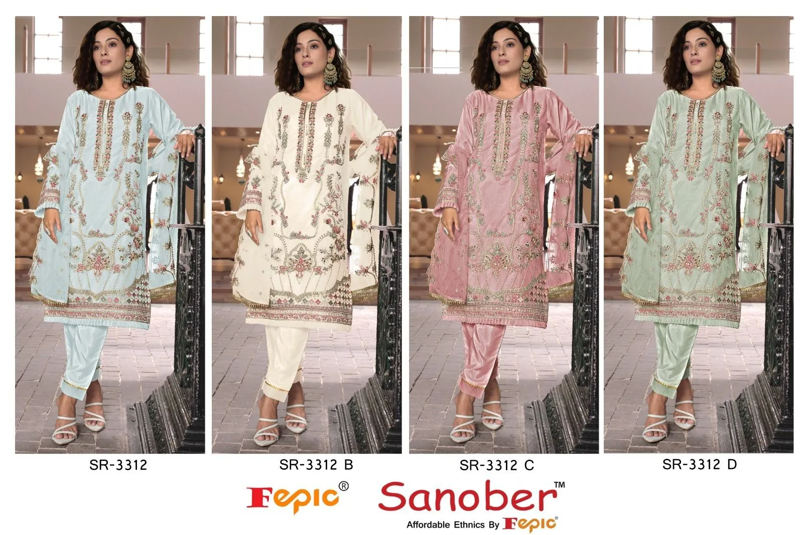 Fepic SR 3312 Organza Readymade Salwar Suit Collection — Wholesale Readymade Suit, Fepic wholesale from Surat — view 4