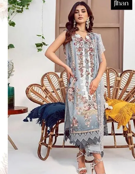 Jihan Needle Wonder 3245 And 3246 Cotton Dupatta Pakistani Suits