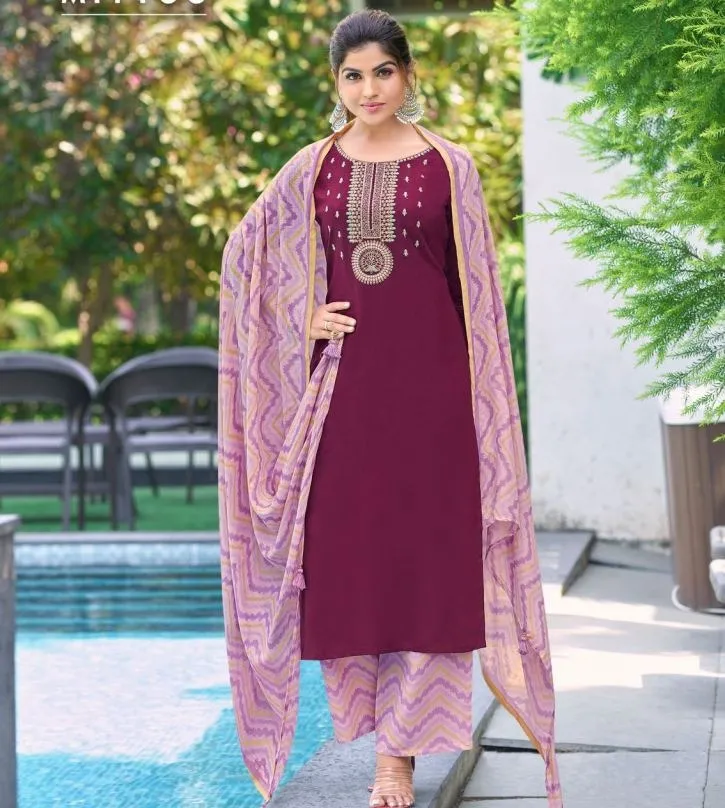 Mittoo Samreen Heavy Rayon Readymade Salwar Suit Collection