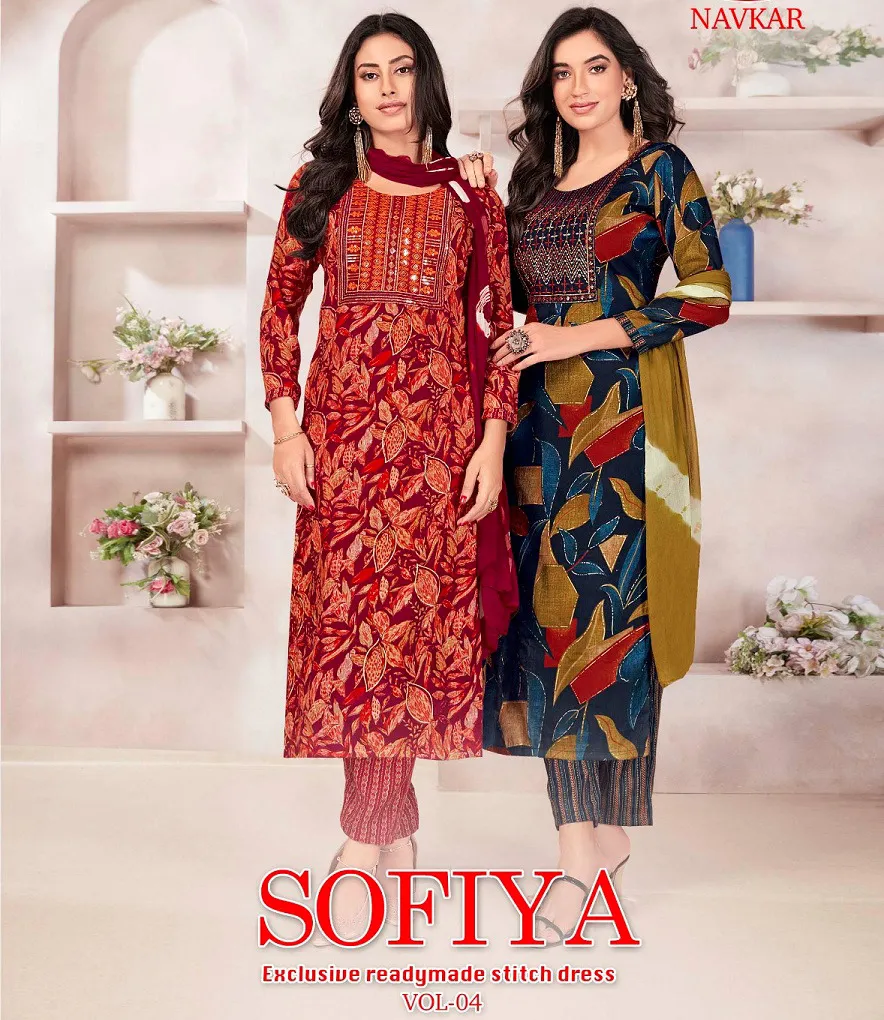 Navkar Sofiya Vol 4 Rayon Readymade Salwar Suit Collection