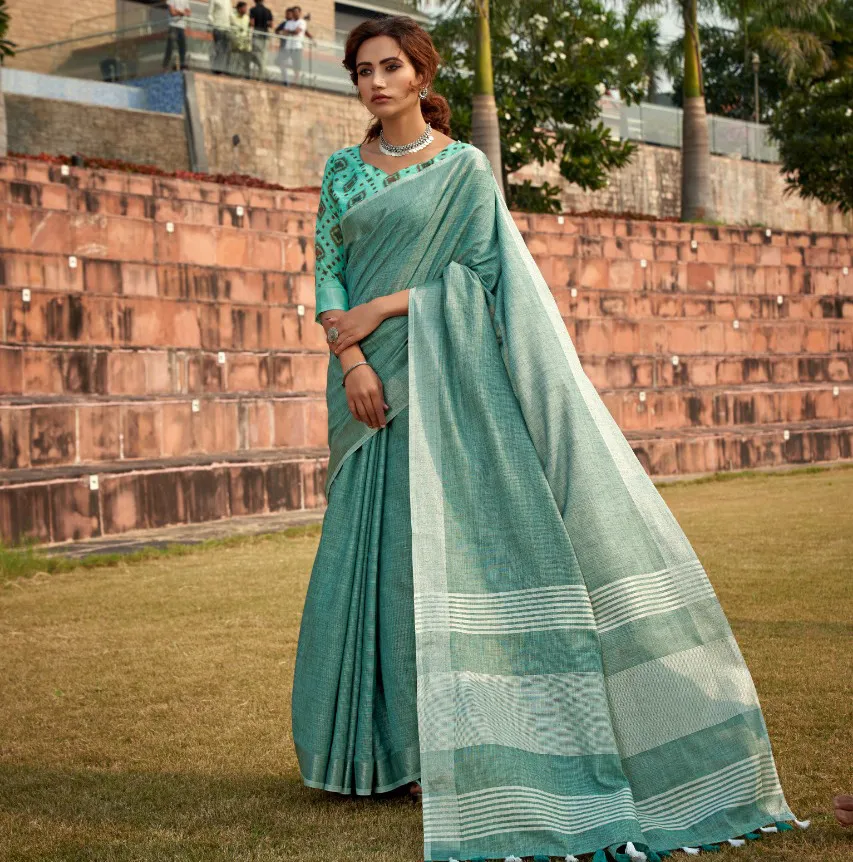 Rajyog Abhirupi Silk Soft linen khadi Printed Saree Collection