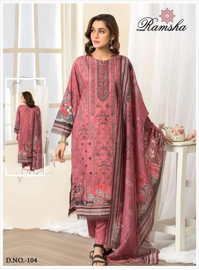 Ramsha Farsha Vol 1 Lawn Cotton Wholesale Pakistani Salwar Suit Collection - Image 3