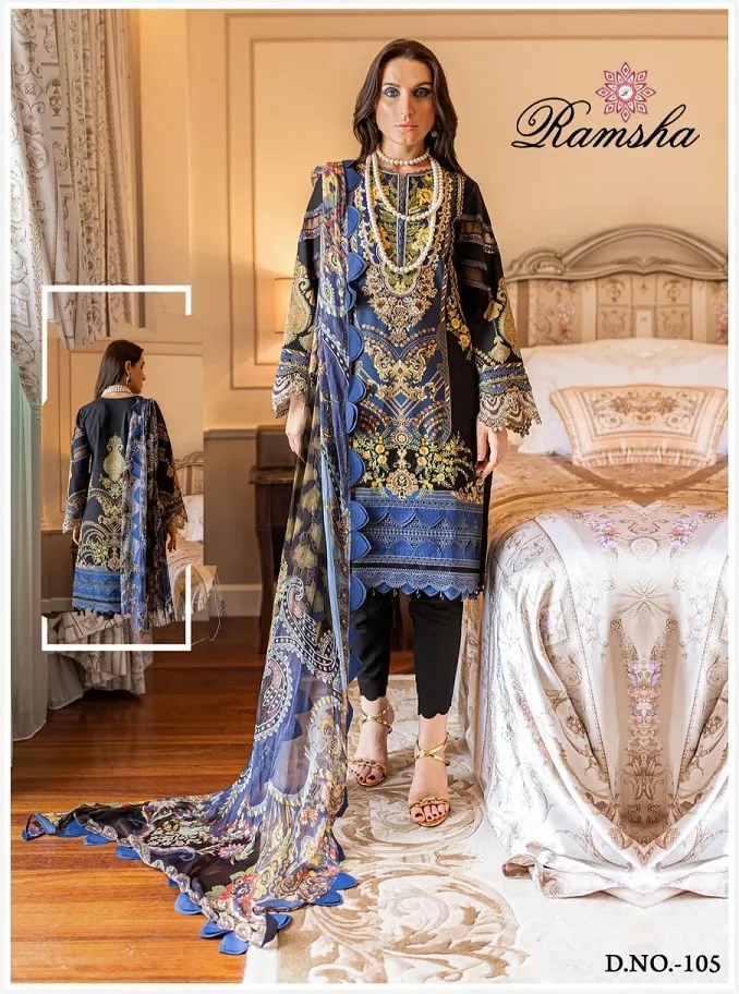 Ramsha Farsha Vol 1 Lawn Cotton Wholesale Pakistani Salwar Suit Collection - Image 6