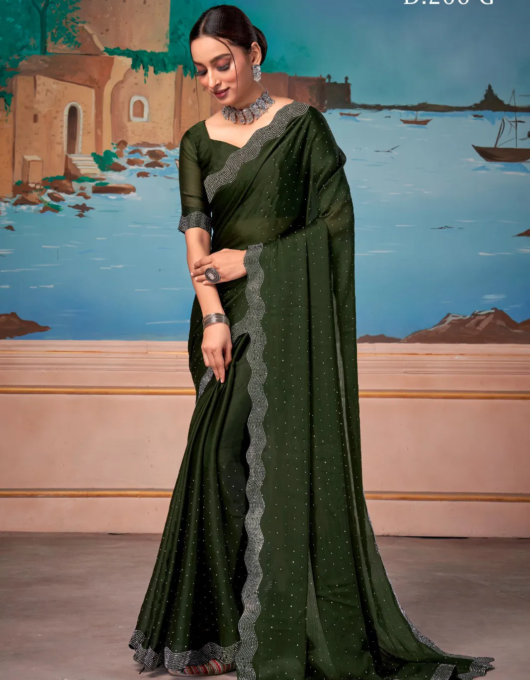 Suma 206 Series Satin Chiffon Sarees Collection