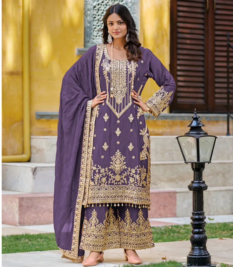 Your Choice Farah Pure Chinon Readymade Salwar Suit Collection