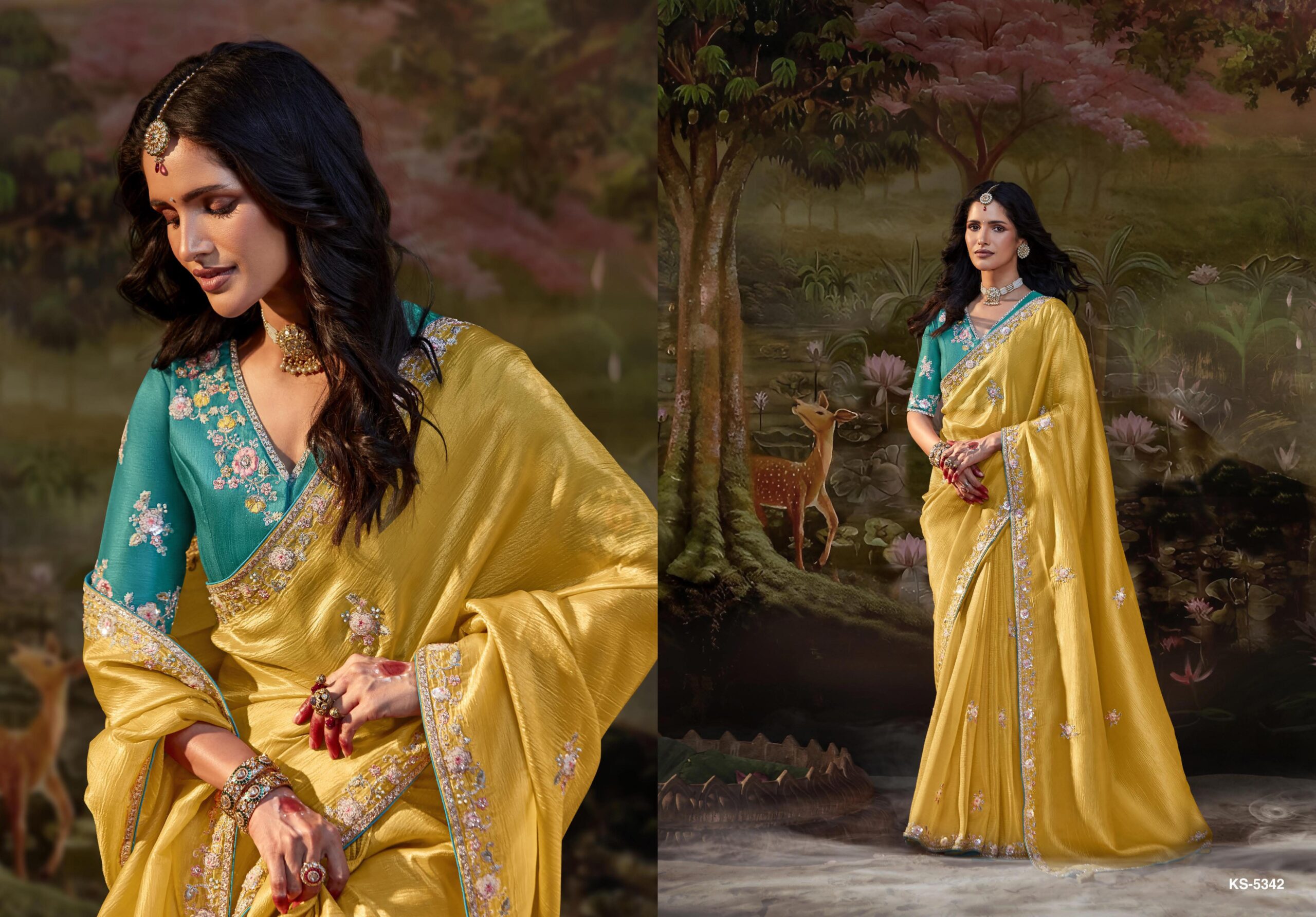 Kimora Kajal 15 Heavy Designer Wholesale Designer Saree Collection — Wholesale Sarees, Kimora wholesale from Surat — view 4
