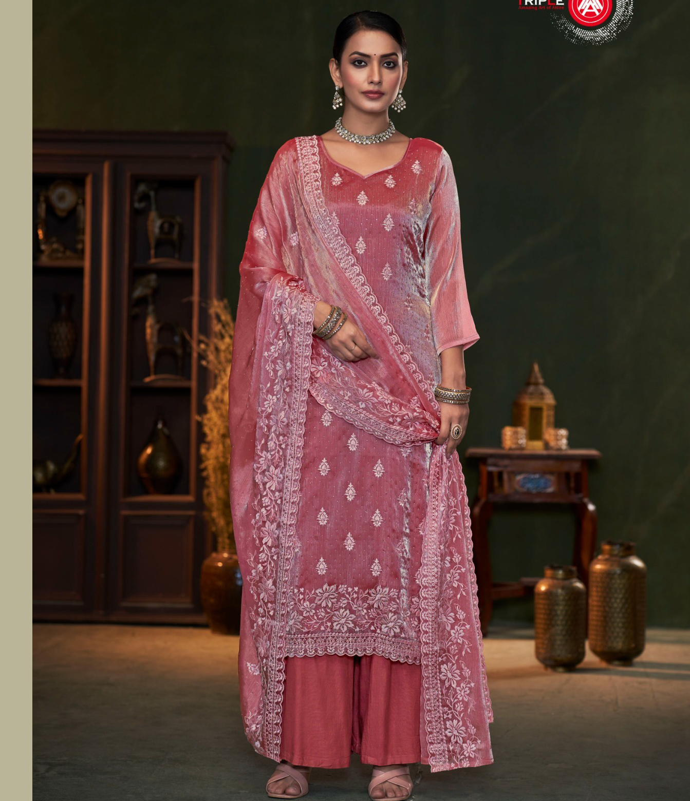 Triple Aaa Resa Berberry Silk Wholesale Designer Salwar Suit Collection