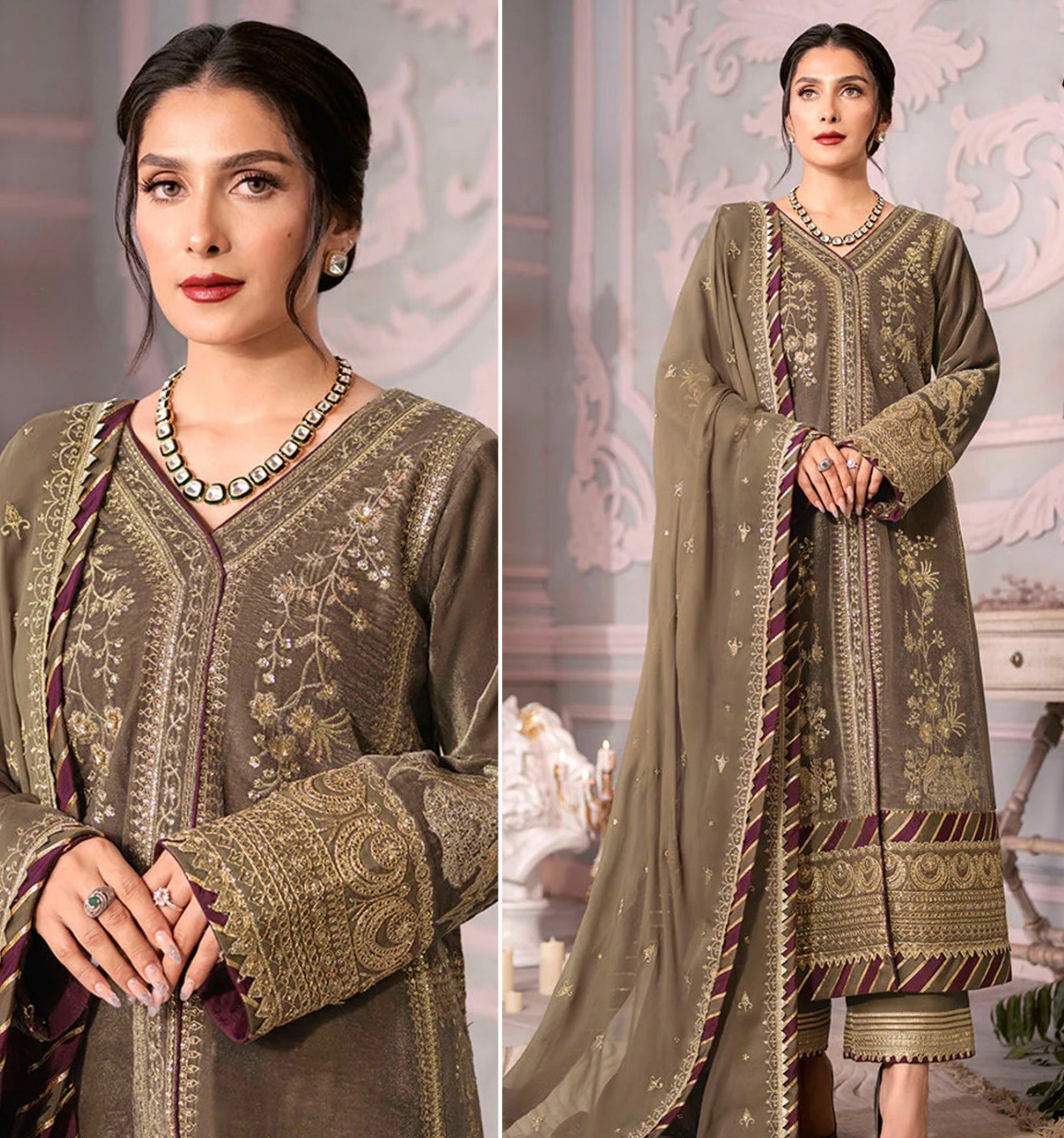 Zarqash 3065 Georgette Wholesale Pakistani Suit Catalog