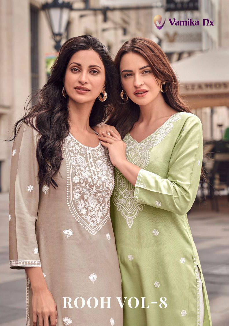 Vamika Nx Rooh Vol 8 Rayon Lakhnawi Wholesale Kurti Bottom Sets Collection
