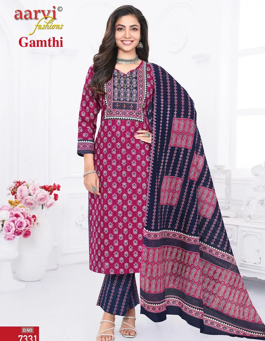 Aarvi Gamthi Vol 5 Cotton Wholesale Readymade Suit Collection