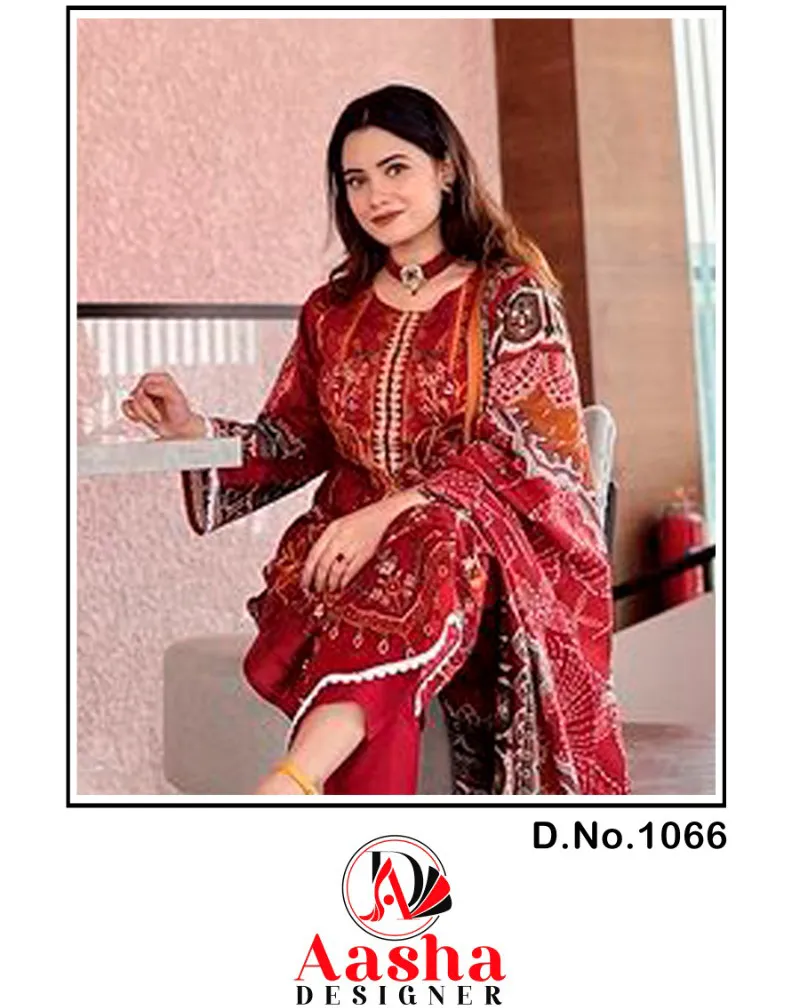 Aasha 1066 Cotton Wholesale Pakistani Suit Collection