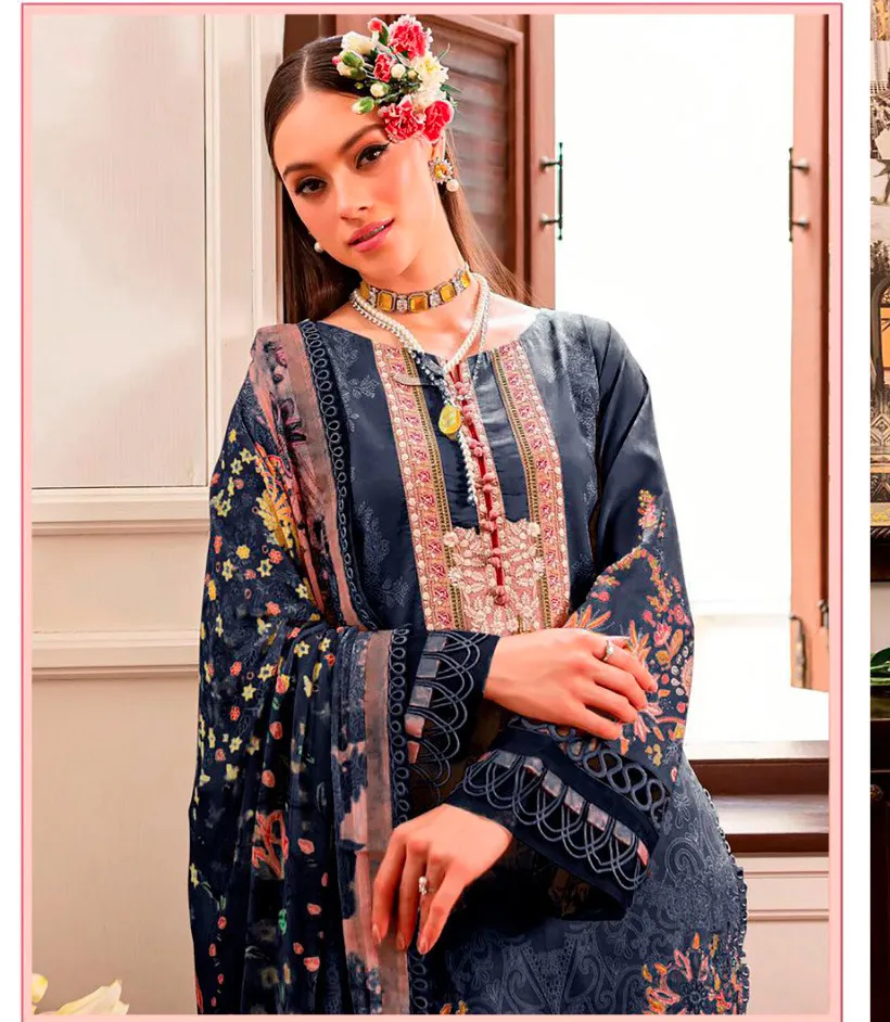 Aasha 1119 Chiffon Dupatta Wholesale Pakistani Salwar Suit Collection