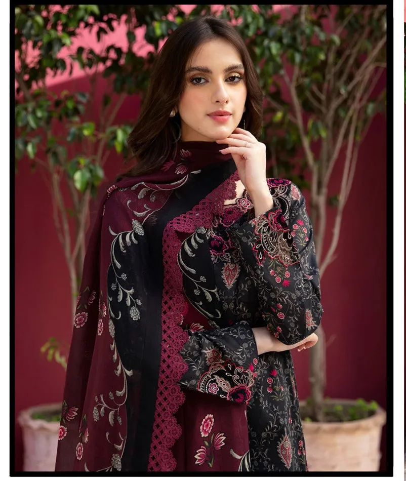 Aasha 1121 Cotton Dupatta Wholesale Pakistani Suit Collection