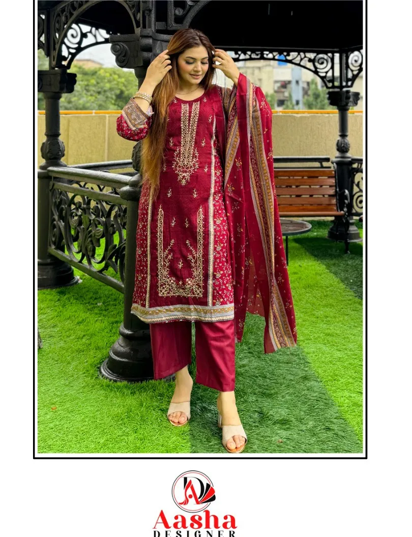 Aasha Riwayat Premium Chiffon Dupatta Wholesale Pakistani Suit Collection