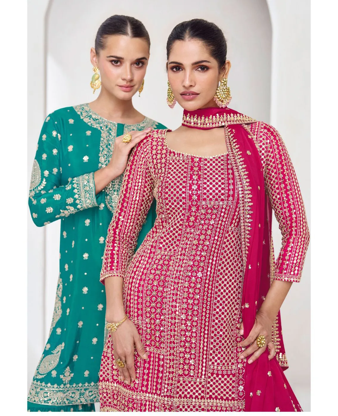 Aashirwad Aakiya Chinon Silk Wholesale Designer Salwar Suit  Collection