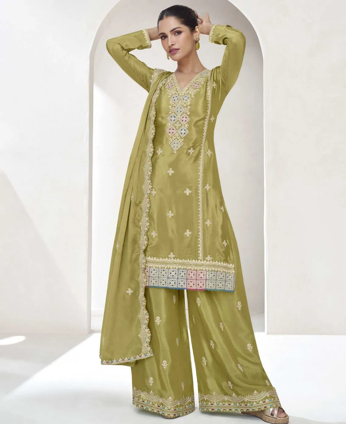 Aashirwad Vaanya Chinon Silk Wholesale Designer Salwar Suit Collection