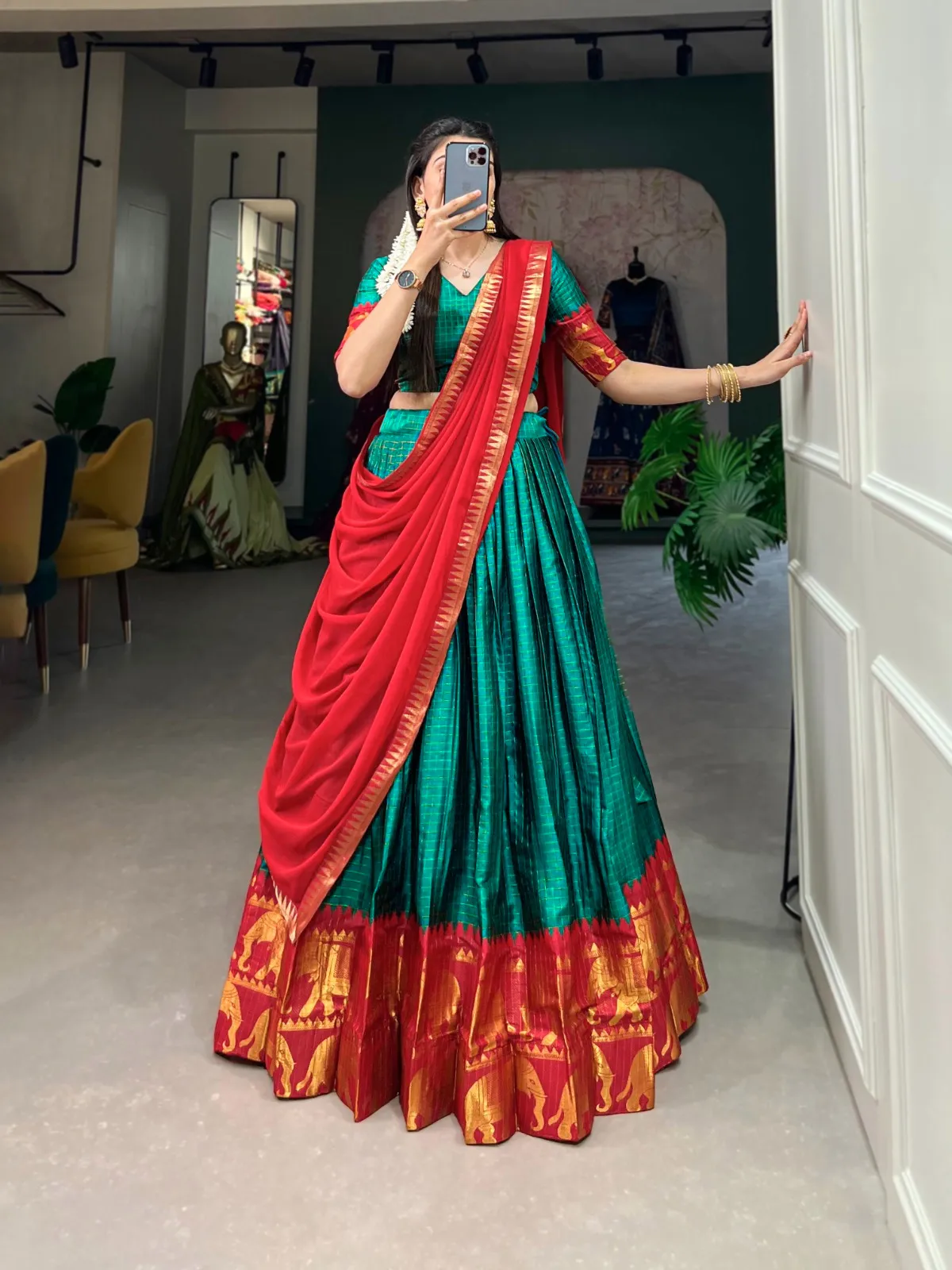 Aawiya 2047GRN Poly Cotton Wholesale Lehenga Cloli Collection - Image 8