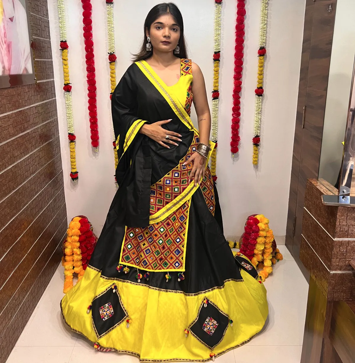 Aawiya 7052 Cotton Silk Wholesale Navratri Lehenga Choli Collection