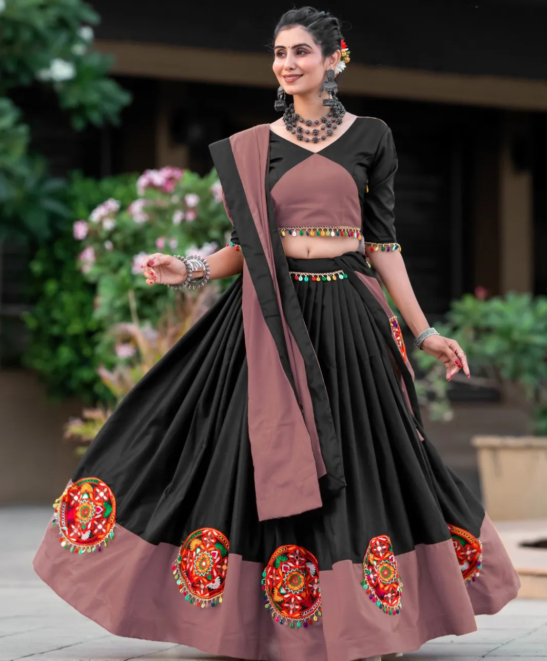Aawiya 7066 B Rosy Brown Cotton Wholesale Lehenga Choli Suit Collection