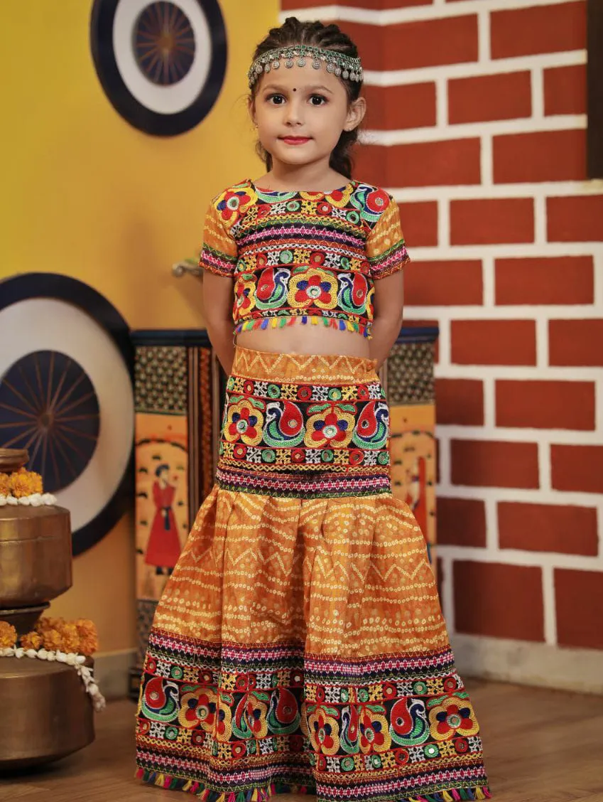 Aawiya Kids Navratri Traditional Lehenga 2024 Cotton Wholesale Kids Lehenga Collection