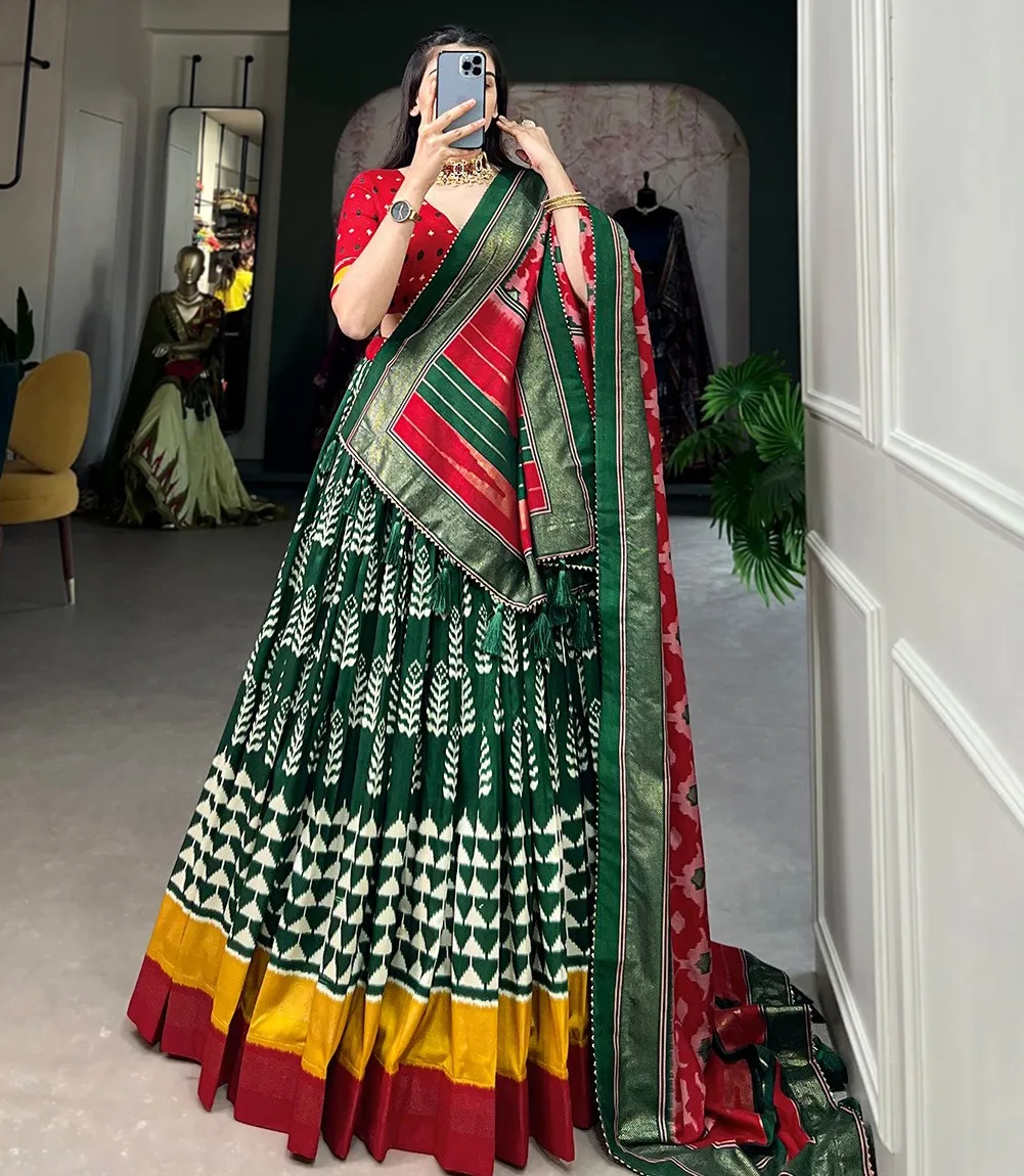 Aawiya Morni Tussar Silk Wholesale Lehenga Collection