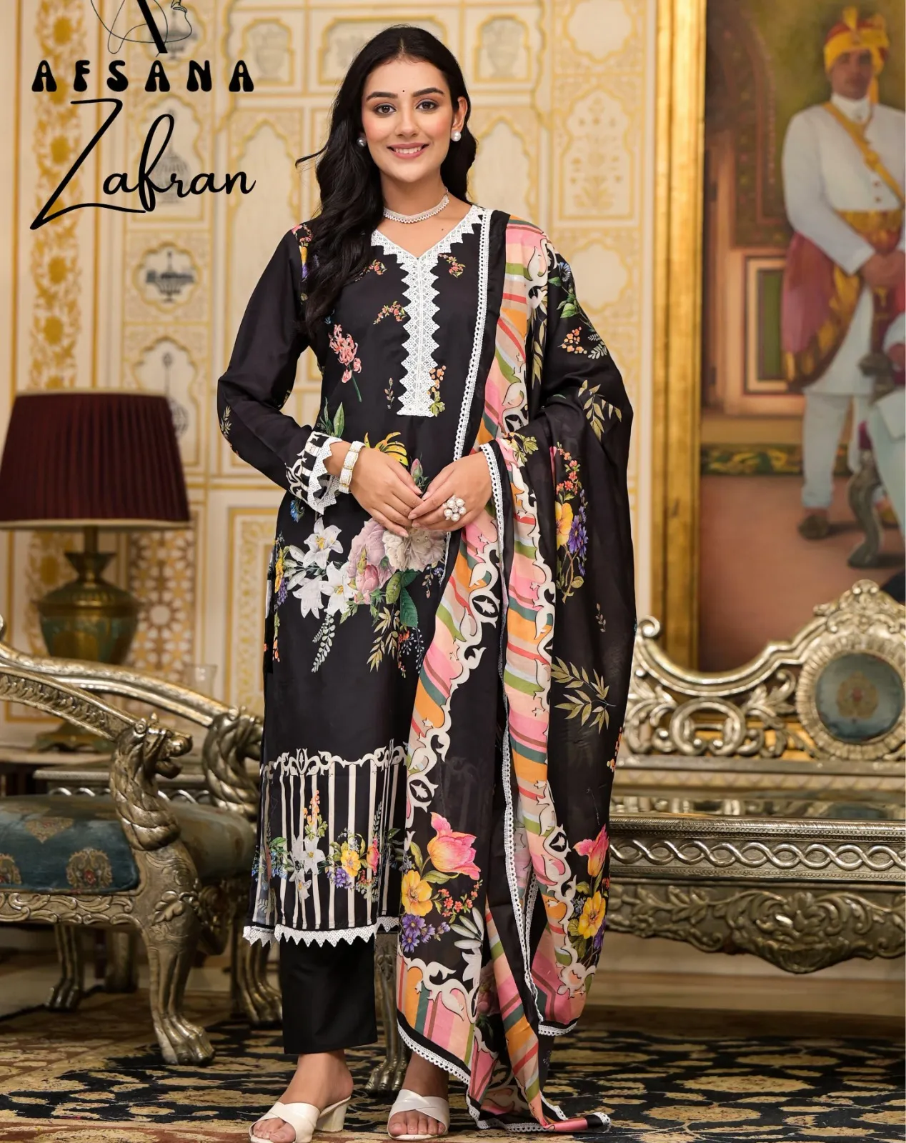 Afsana Zafran Muslin Wholesale Designer Salwar Suit Collection