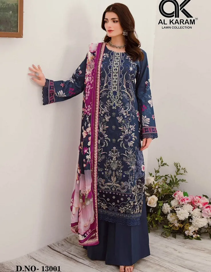 Al Karam Kesariya Vol 13 Cambric Cotton Wholesale Pakistani Salwar Suit Collection