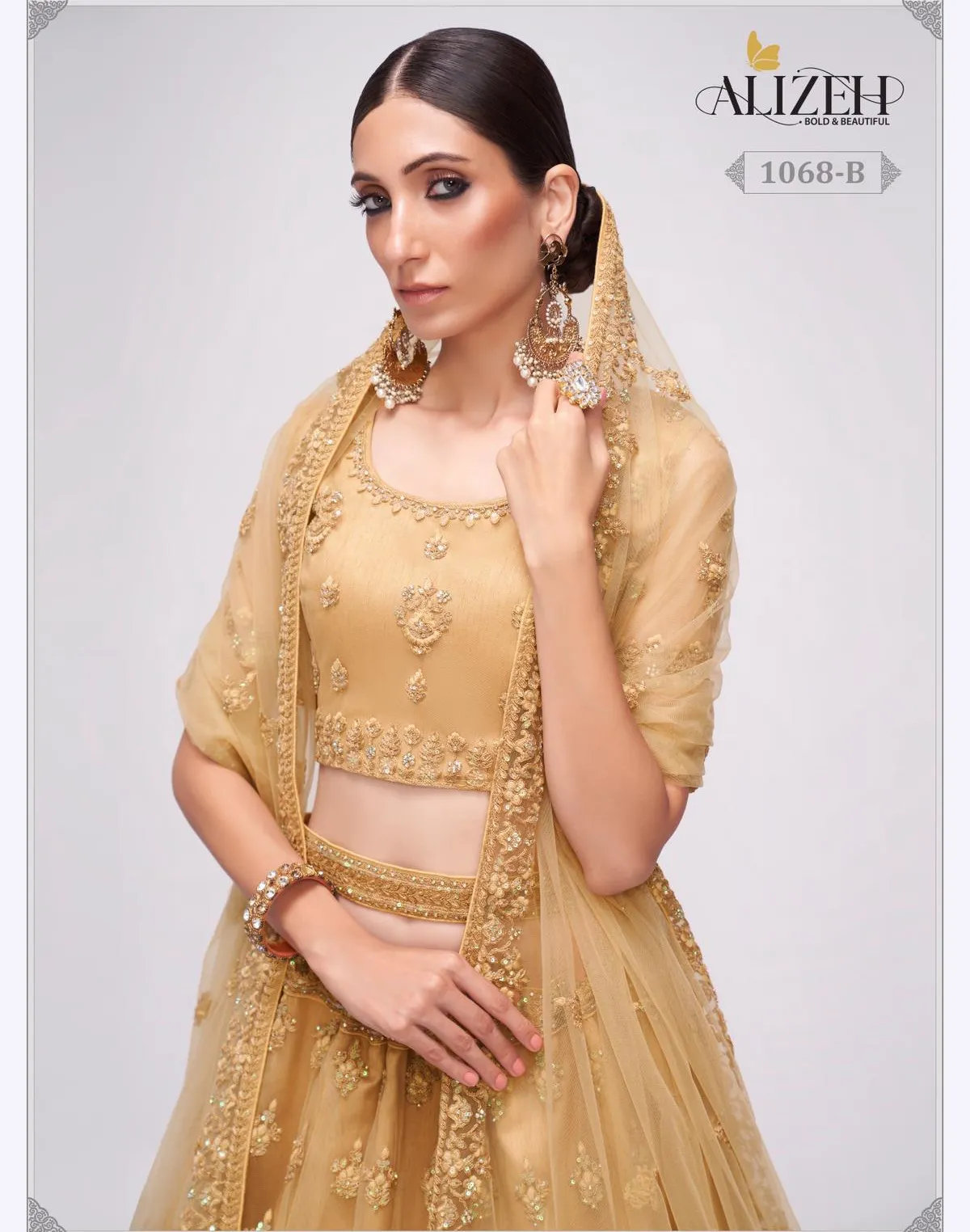 Alizeh Bridal Heritage 1068-B Butterfly Net Wholesale Lehenga Collection