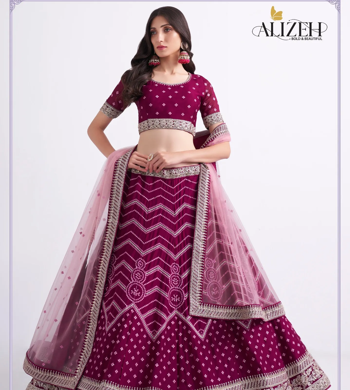 Alizeh Bridal Heritage Premium 1065 Silky Georgette Wholesale Lehenga Collection