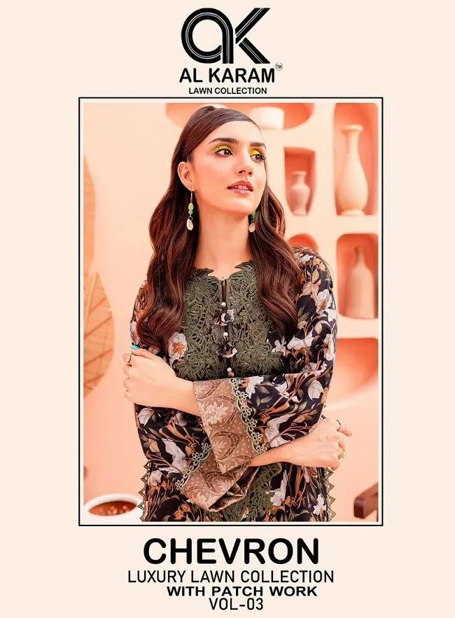 Alkaram Chevron Vol 3 Lawn Cotton Wholesale Pakistani Suit Collection