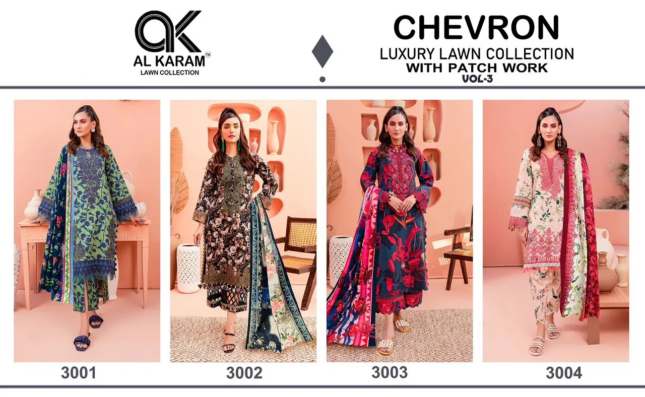 Alkaram Chevron Vol 3 Lawn Cotton Wholesale Pakistani Suit Collection - Image 6