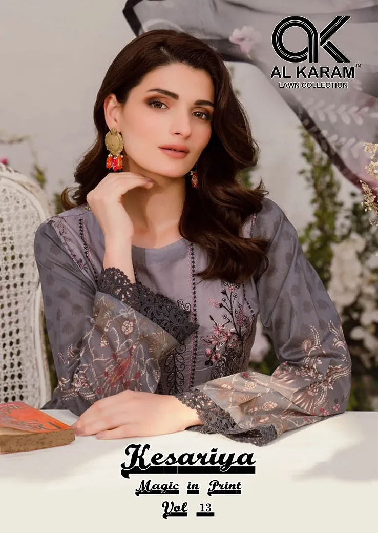 Alkaram Kesariya Vol 13 Cambric Cotton Wholesale Pakistani Salwar Suit Collection
