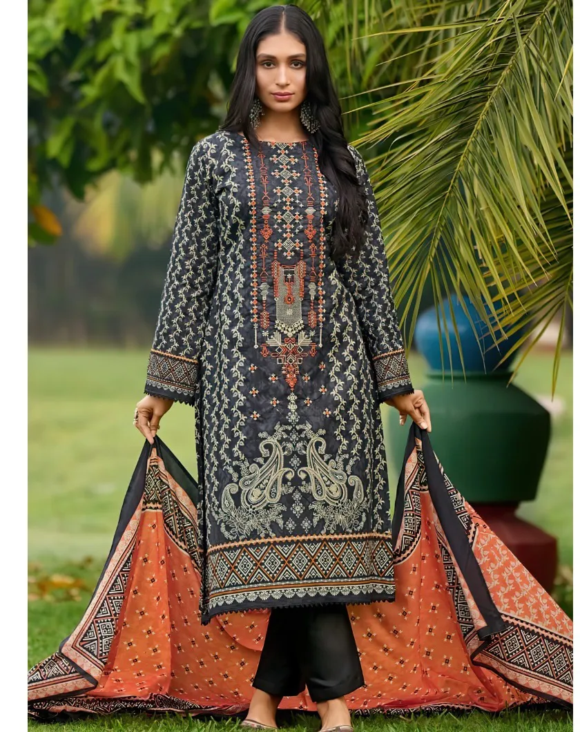 Alzohaib Bin Saeed Nx Chiffon Dupatta Wholesale Pakistani Suit Collection