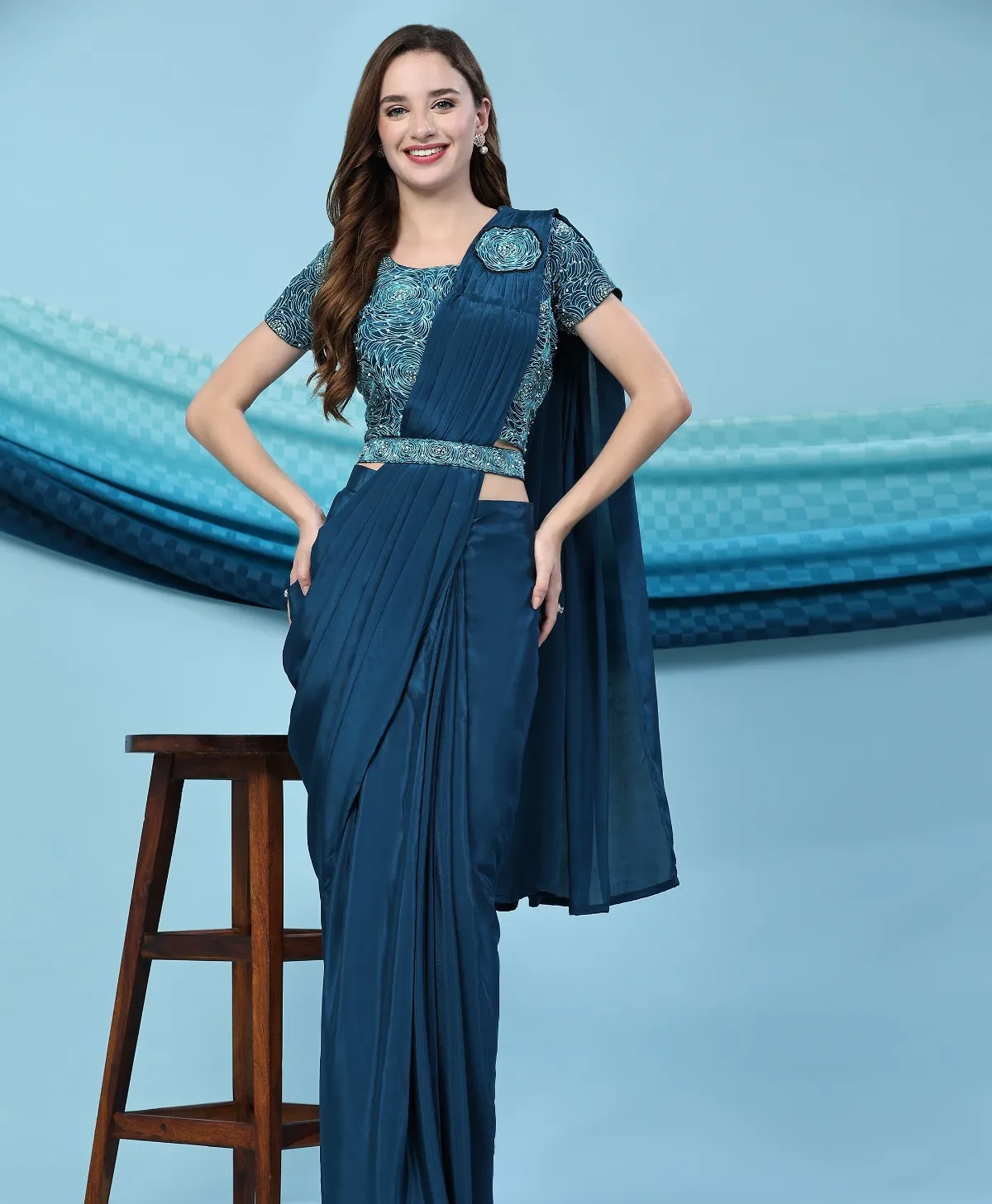 Amoha 272 Silk Satin Wholesale Readymade Sarees Collection