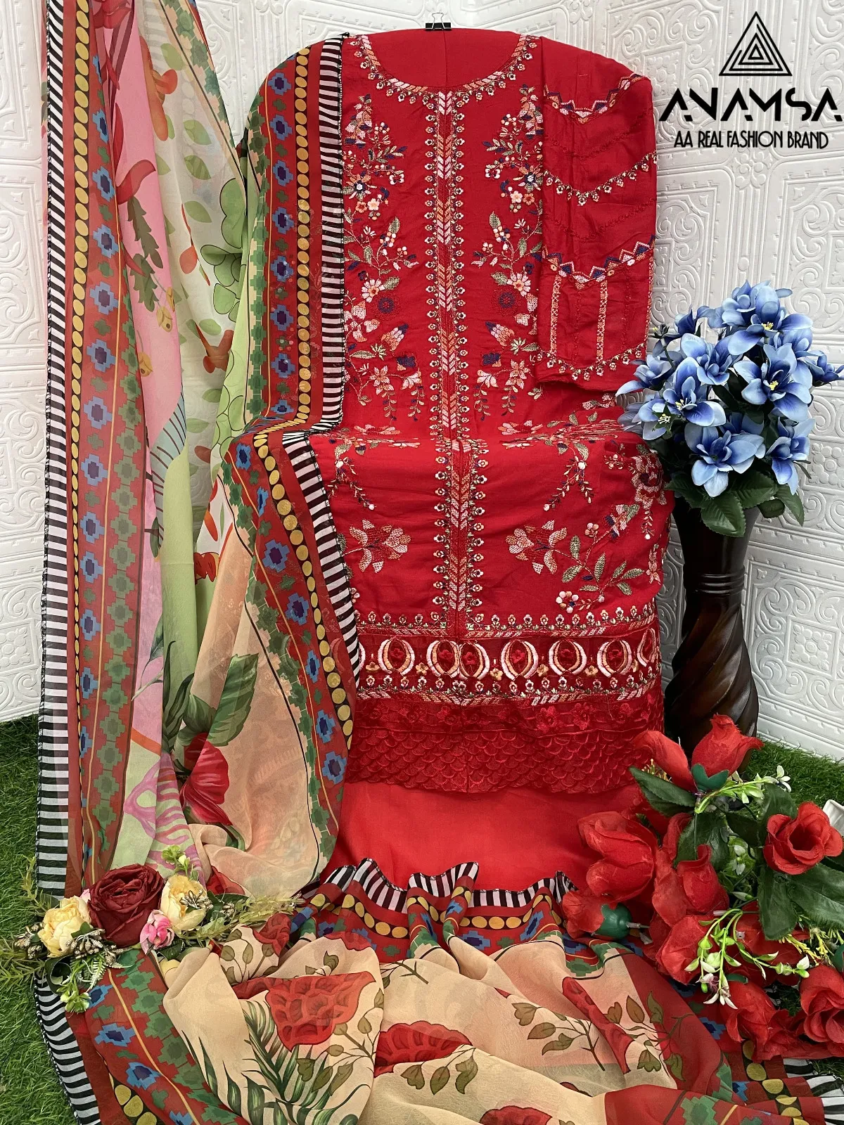 Anamsa 501 Embroidered Wholesale Pakistani Suit Collection - Image 2