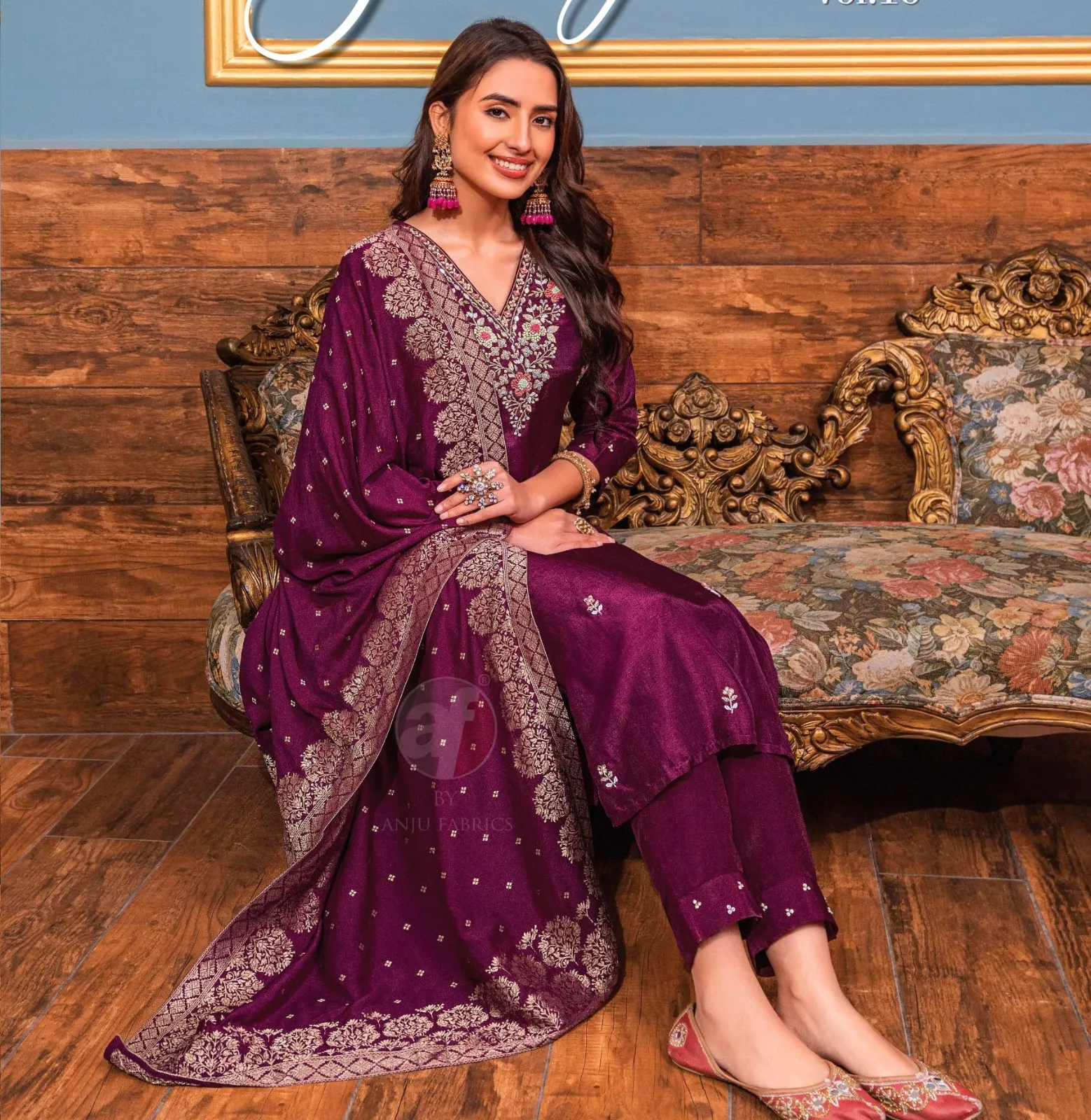 Anju Fabrics Ghunghat Vol10 Pure Dola Silk Wholesale Readymade Salwar Suit Collection — Wholesale Readymade Suit, Anju fabric wholesale from Surat — view 1
