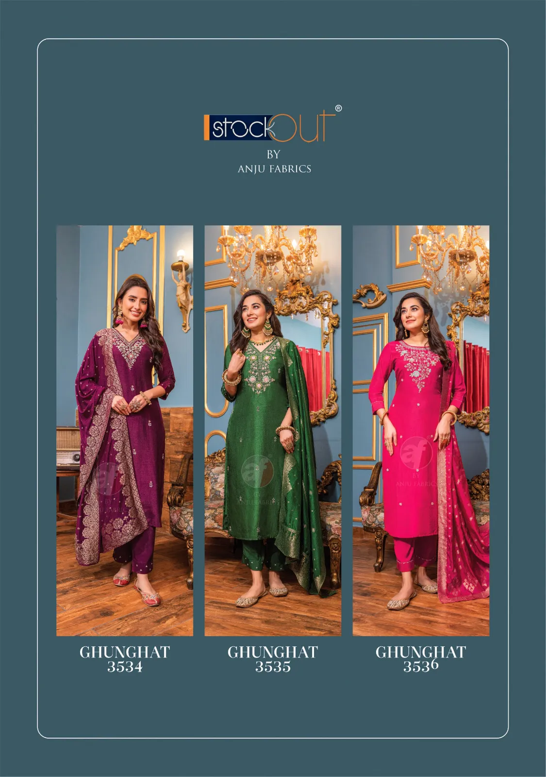 Anju Fabrics Ghunghat Vol10 Pure Dola Silk Wholesale Readymade Salwar Suit Collection — Wholesale Readymade Suit, Anju fabric wholesale from Surat - Gallery Image 5
