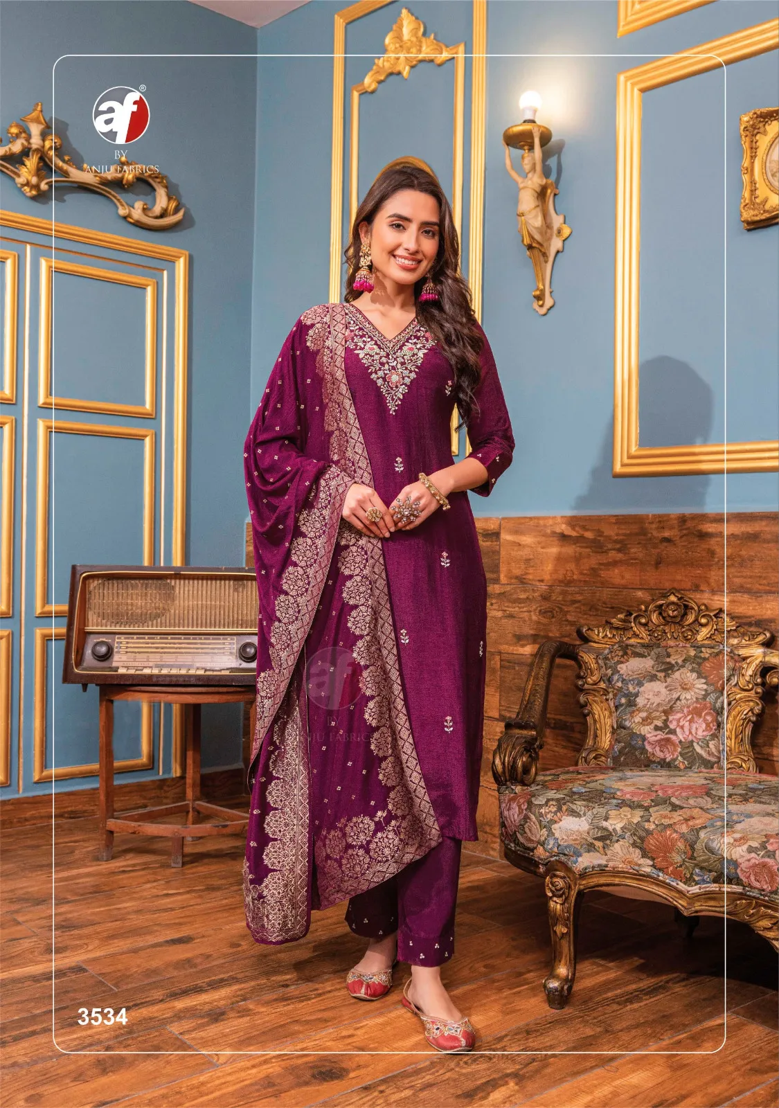 Anju Fabrics Ghunghat Vol10 Pure Dola Silk Wholesale Readymade Salwar Suit Collection — Wholesale Readymade Suit, Anju fabric wholesale from Surat — view 9