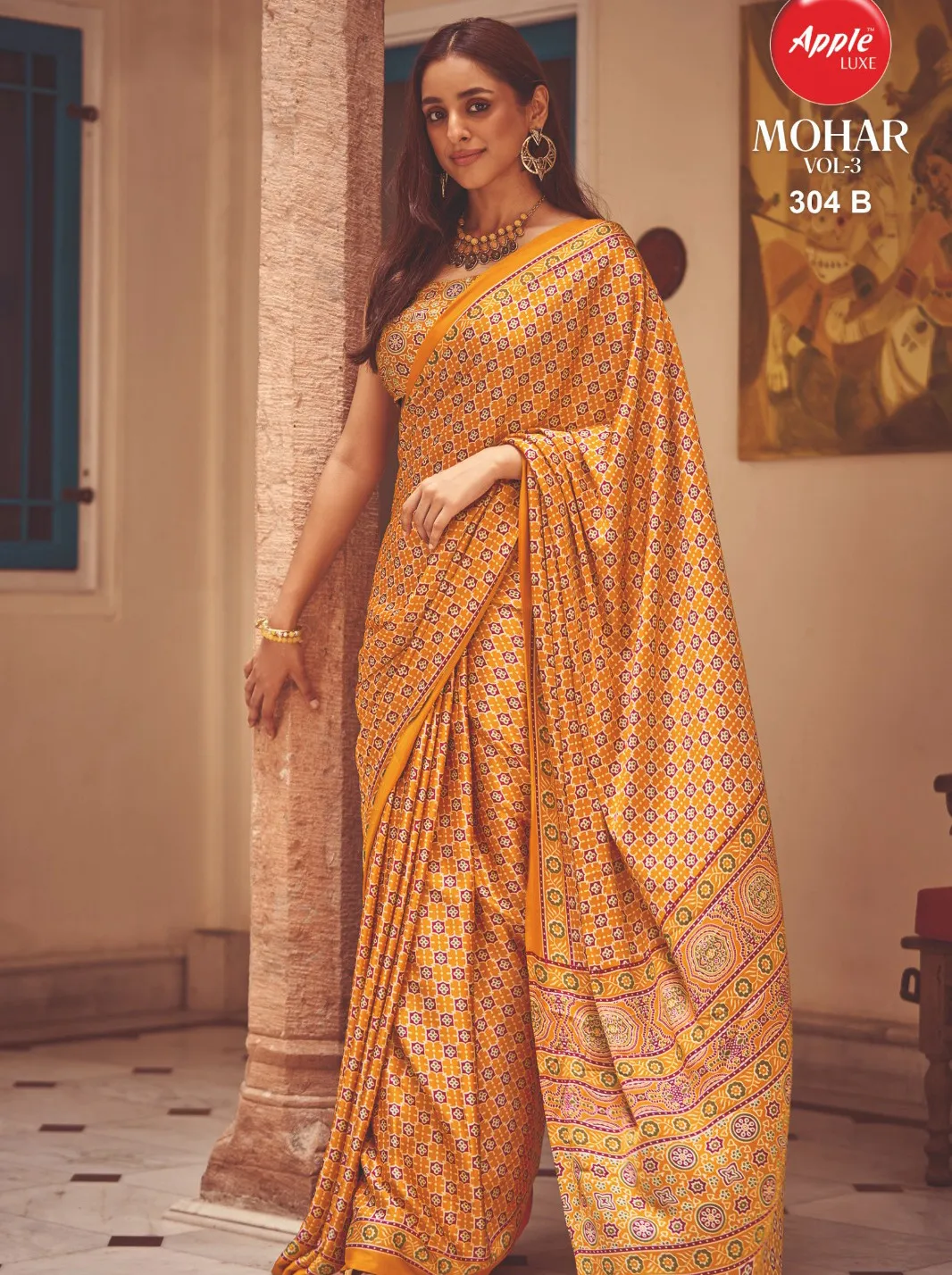 Apple Mohar Vol 3 Satin Printed Wholesale Sarees Collection
