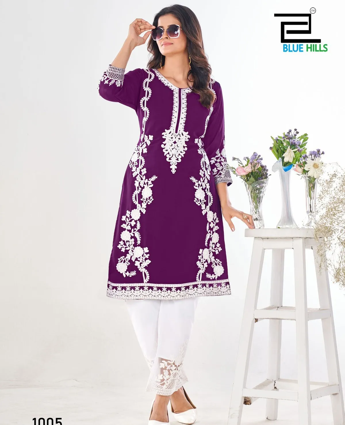 Blue Hills Ahana Georgette Wholesale Top With Bottom Collection