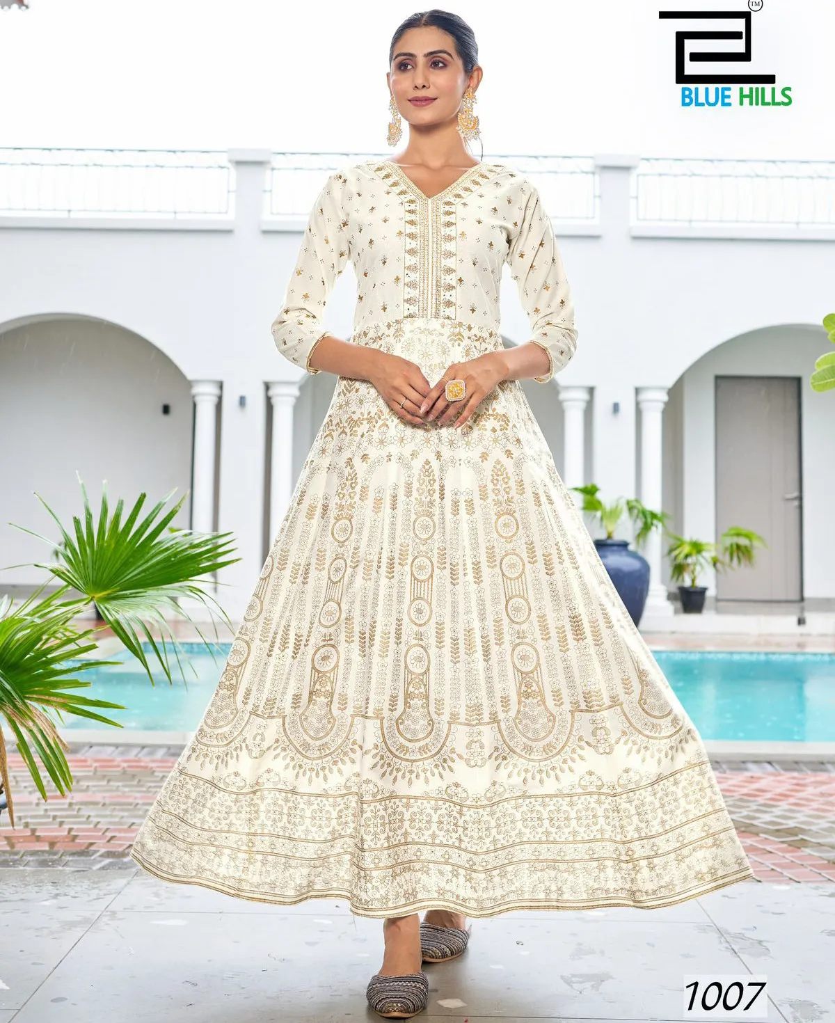 Blue Hills Walkway Special Rayon Wholesale Anarkali Kurti Collection