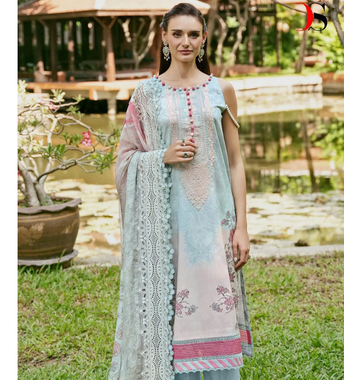 Deepsy Jade Needle Wonder 24 Vol 2 Cotton Dupatta Wholesale Pakistani Salwar Suit Collection