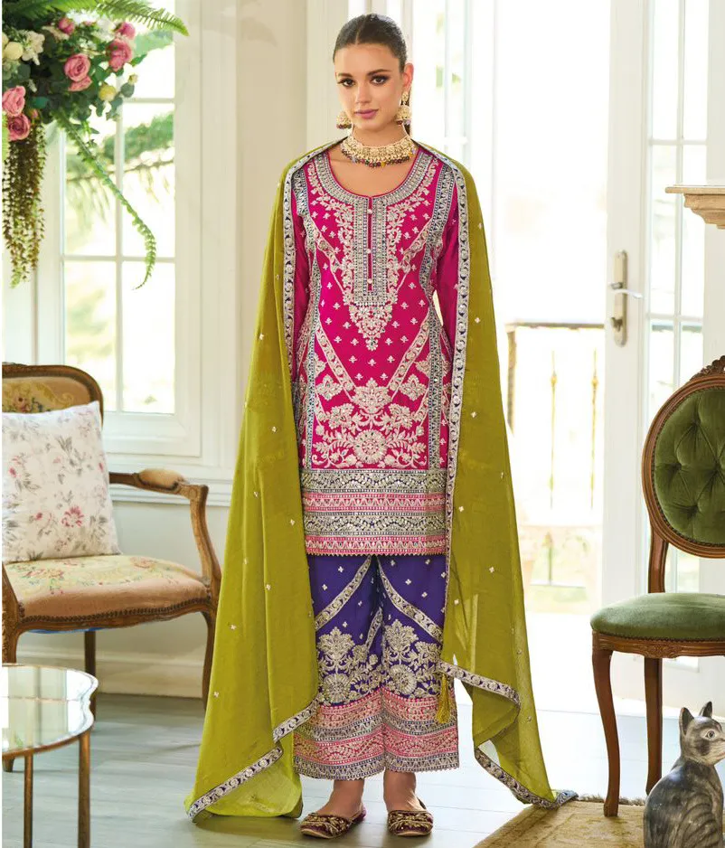 Eba Asees Chinon Embroidered Wholesale Readymade Salwar Suit Collection